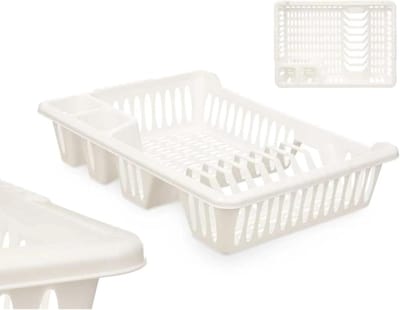 Thijox - Afdruiprek kunststof XL met 5 vakken - Compact afdruiprek voor borden, glazen en bestek - Sneldrogend keukenaccessoire 29,5 x 40 x 8 cm