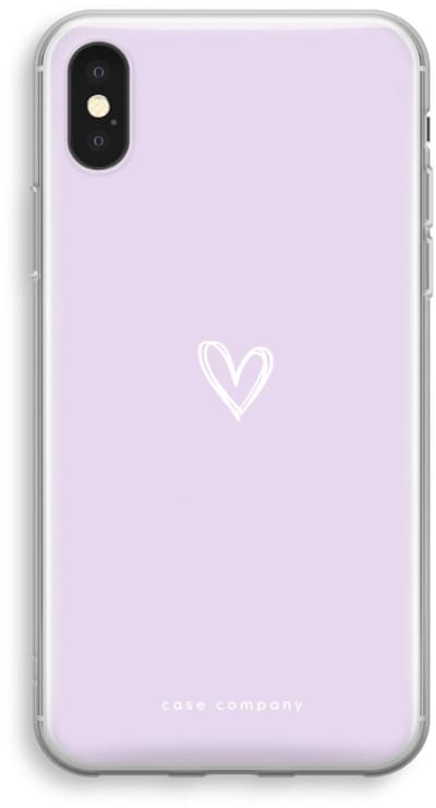 Case Company® - Hoesje geschikt voor iPhone XS hoesje - Klein hartje paars - Soft Cover Telefoonhoesje - Bescherming aan alle Kanten en Schermrand
