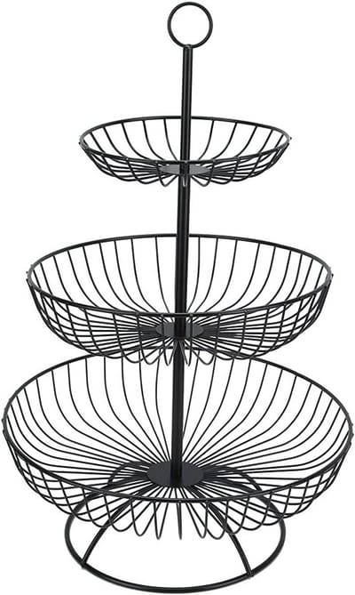 Stijlvolle 3-laagse metalen fruitmand voor groenten en fruit, praktische opbergbak voor keukenblad en decoratieve displayhouder