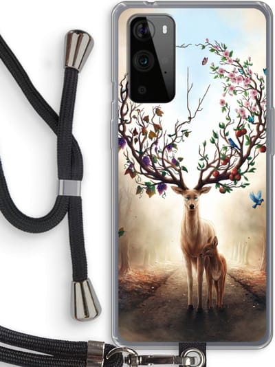 Case Company® - Hoesje met koord geschikt voor OnePlus 9 Pro hoesje met Koord - Seasons Change - Telefoonhoesje met Zwart Koord - Bescherming aan alle Kanten en Over de Schermrand