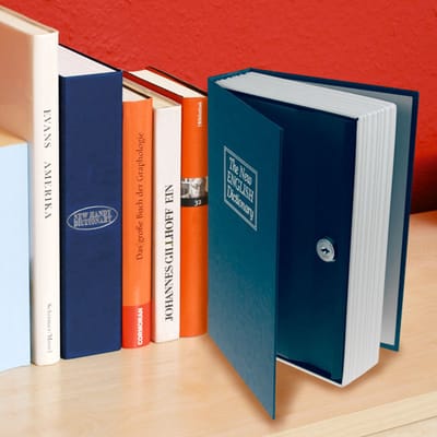 Boekenkluis - Boekkluis - Verborgen kluis - Onopvallende geldkluis - Zwart