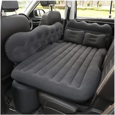 Opblaasbaar Luchtbed - Autobed Kamperen - Reizen Ontspannen - Ergonomisch Golfontwerp - 650 Lbs Capaciteit - Zwart