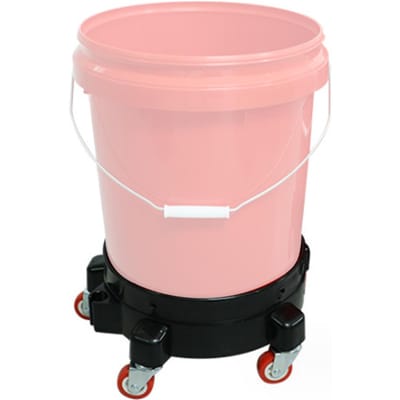 Rolleremmer Dolly voor Autowassen, Gemakkelijk Duwbare Vat Dolly met 5 Zwenkwielen, Zwart zwart