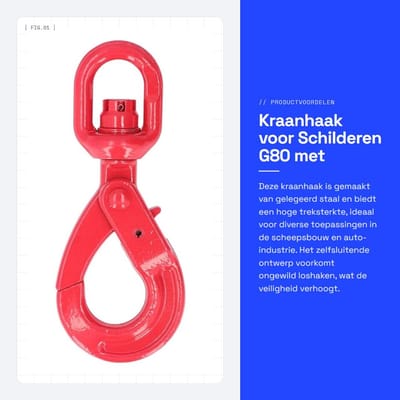 Dailygoods - Kraanhaak voor Schilderen G80 met Veiligheid en Roterende Functie