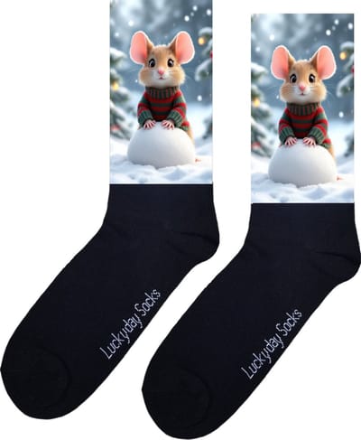Muis - Opkikker - Grappige sokken - Valentijns cadeau - Verjaardag cadeau - Sint cadeau - Leuke sokken - Winter - Vrolijke sokken - Sokken cadeau - Grappig cadeau - Kerst Sokken - Vaderdag - Moederdag - Kerstcadeau - Socks maken Happy - 37-44