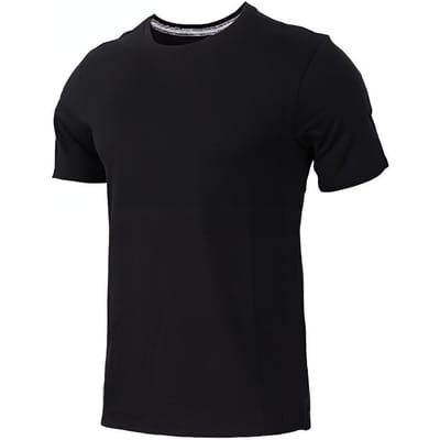 T-shirt Jordan Coton Couleur Unie Coupe Slim Col Rond Imprimé Manches Courtes Homme Hauts Noir AJ1159-010 S black