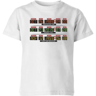 Back To The Future Destination Clock Kids' T-Shirt - White - 98/104 (3-4 jaar)