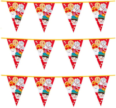 Boland Vlaggenlijnen Sinterklaas - 6x - 6 meter - feestversiering - Welkom Sint en Piet