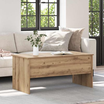 vidaXL - Salontafel - Artisan - Eiken - 102 - x - 50,5 - x - 46,5 - cm - Bewerkt - hout