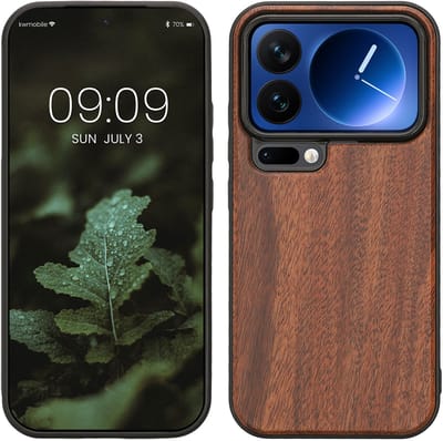 kwmobile telefoonhoesje geschikt voor Xiaomi 17 Pro - Hoesje met bumper in vintage bruin / bruin - Backcover - hout