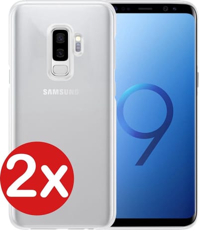 Hoesje - 2 Stuks - Geschikt voor Samsung Galaxy S9 Plus - Sterk & Shockproof - Telefoonhoes - Back Cover - Case Siliconen - Telefoon Hoes - Transparant