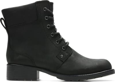 Clarks Orinoco Spice Dames Veterboot - Black Leather - Maat 36