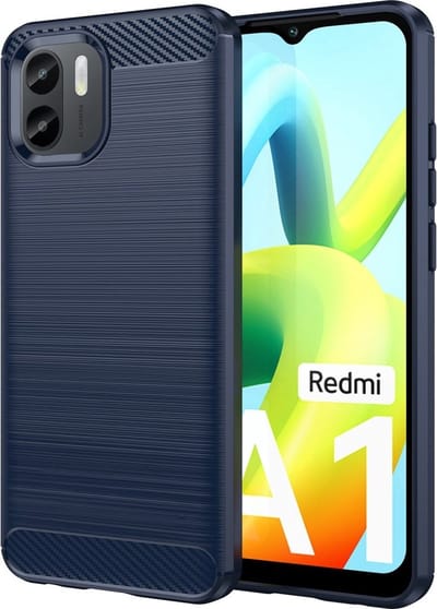 Coverup Hoesje - Geschikt voor Xiaomi Redmi A1 Hoesje - Coverup Armor Brushed TPU Back Cover - Blauw