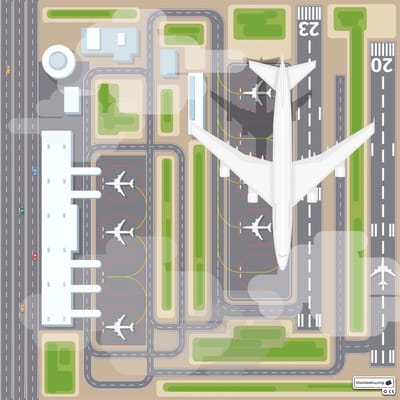 Vinyl | Speelkleed vinyl - airport | 195x195 cm