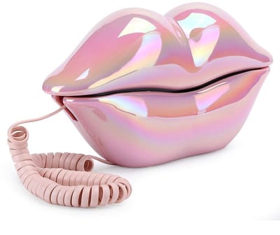 Dailygoods- Liptelefoon - Vaste Telefoon - Roze Telefoon - Decoratie - Thuis/Kantoor - Kunstdecor