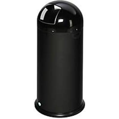 VAR afvalbak, 52 liter, stalen binnenemmer, metalen handvat, zwart