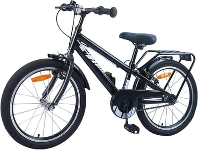 Kinderfiets - Jongens Meisjesfiets - Fiets Training - Stabiel Stalen Frame - 18 Inch - Zwart
