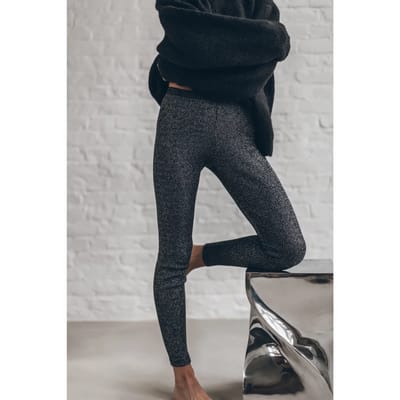 Mikuta The Dark Glitter Ribbed Leggings Maat: L | Slipjes Outlet | Dames | Grijs