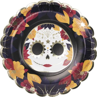 PARTYPRO - 8 kartonnen borden Dia de los muertos 23 cm