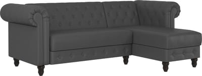 Felix-Slaapbank - Chaise Longue - Grijs PU