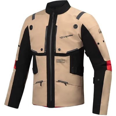 Ixon M-Skeid Sand Zwart Rood Textiele Motorjas - Jas