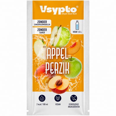 VSYPTO Appel & Perzik - Water aromapoeder, 9g - 5 stuks