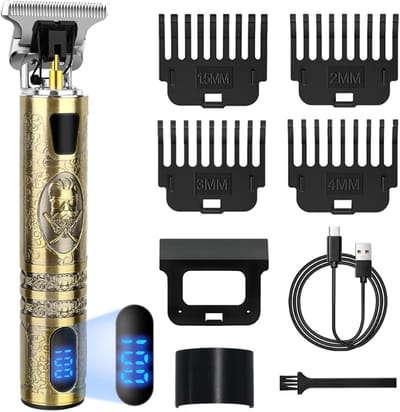 Scheerapparaat Mannen Professioneel Krachtige en Precieze Trimresultaten - Tondeuse Oplaadbaar met USB Draadloos Gebruik met Lange Accuduur | Incl. 4 Kammen voor Diverse Lengtes