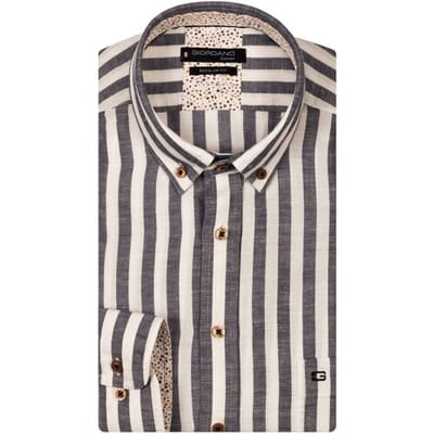 Giordano Overhemd Ivy Linnen Cotton Wide Stripe Navy / male