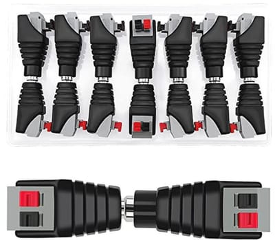 7 Paar DC-connector Drukadapters 2.1 x 5.5mm voor CCTV Camera en LED Strips