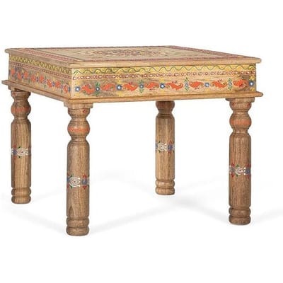 Giner y colomer Salontafels van mangohout, 58 cm, etnische handgemaakte stijl - 47x58x58