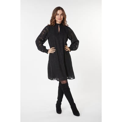 EsQualo Dress Smock Jacquard Black Maat: 36 | Blousejurken Outlet | Dames | Zwart