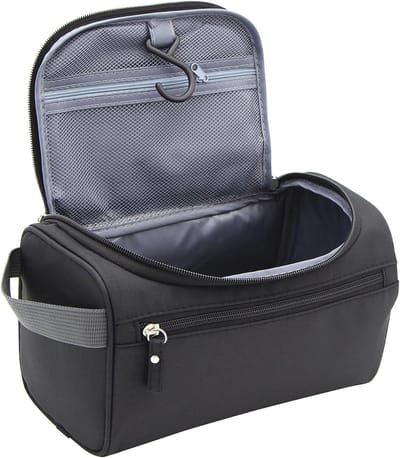 Toilettas om op te hangen - handig en praktisch - 1 stuk - zwart - polyester - compact