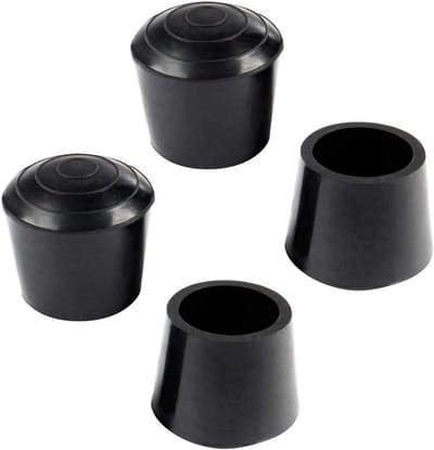4 Stuks Zwarte Rubberen Voetdoppen voor Meubelpoten 30mm - Beschermkappen voor Tafels en Stoelen