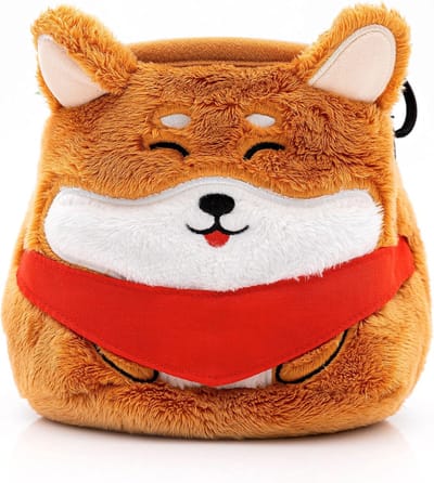 YY Vertical Chalk Bag - Krijtbuidel met Shiba Inu Design - Verstelbare Tailleband - Borstelhouder - Trekkoord