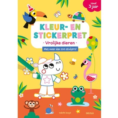 Deltas Kleur- en stickerpret - Vrolijke dieren (vanaf 3 jaar) Vriendenboekjes Kartonboekjes