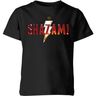 Shazam! Logo kinder t-shirt - Zwart - 98/104 (3-4 jaar)