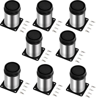 Verstelbare Meubelpoten 50 x 60 mm - 8 Stuks van Roestvrij Staal voor Tafel en Kast