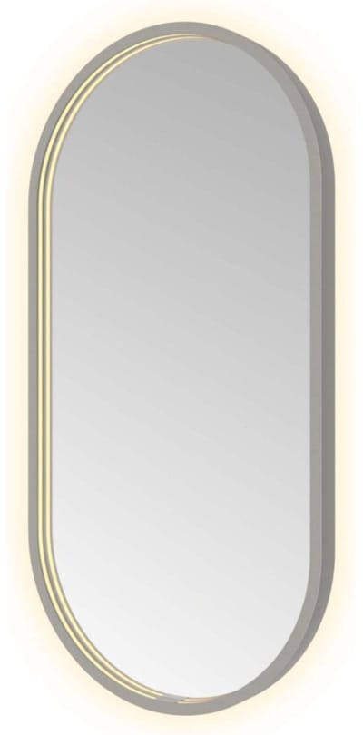 Hotbath &More OVA480 Oval spiegel 40x80cm met verlichting, spiegelverwarming, kleurwissel, dimbaar en afstandsbediening geborsteld gunmetal PVD