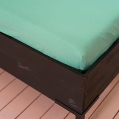Kayori Shizu Splittopper Hoeslaken Perkal - 160x210cm - 200TC Hotelkwaliteit - Matrasdikte 12 cm - Groen
