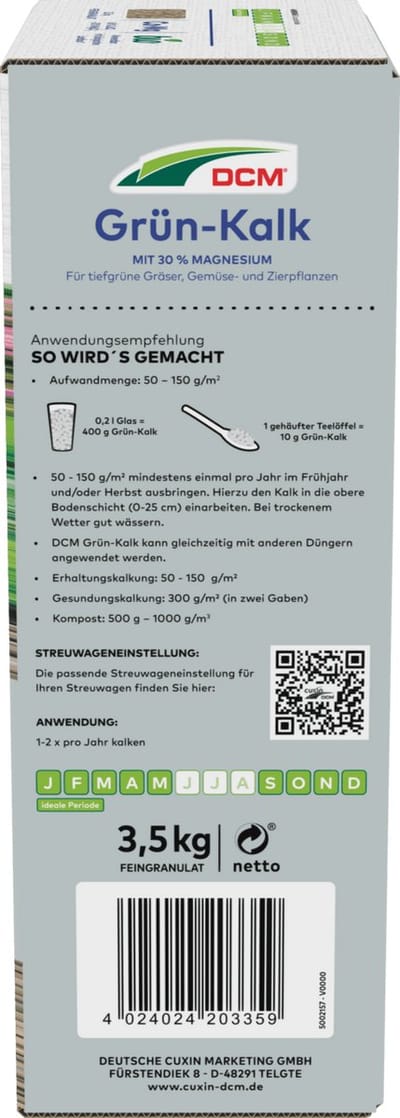 CUXIN DCM | Gazonkalk | 3,5 kg | voor 70 m²