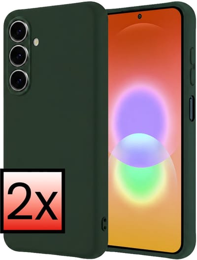 Hoesje - 2 Stuks - Geschikt voor Samsung Galaxy A27 - Sterk & Shockproof - Case Siliconen - Back Cover - Telefoon Hoes - Donkergroen