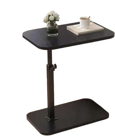 C-vormige Salontafel - Bijzettafel Tafel - Ruimte Besparen - 360 Graden Draaibaar - 40 x 30 cm - Zwart