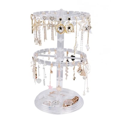 Draaibare Oorbellenhouder - Vrouwen Sieraden Displayrek - Geschikt voor Kettingen, Armbanden, Oorbellen, Kettingen, Sieraden - Kunststof Oorbelstandaard