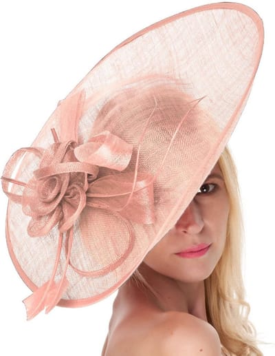 Grote Dame Hoed Fascinator Sinamay Schotel Hoofddeksel op Haarband