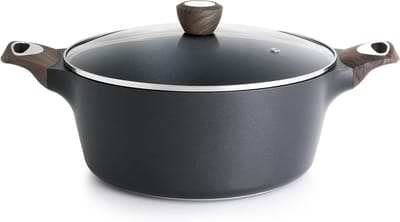 Soeppan met antiaanbaklaag - Braadpan Kookpan - Gezond Koken - Inductie Compatibel - 66 Liter - Zwart