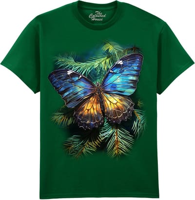 Vlinders Blue Gold Butterfly The Coloured House T-shirt XXL