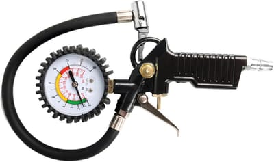 Autobandenspanningsmeter - Bandenspanning Controle - Voertuig Veiligheid - Robuuste Metalen Meter - 220 Psi - Zwart