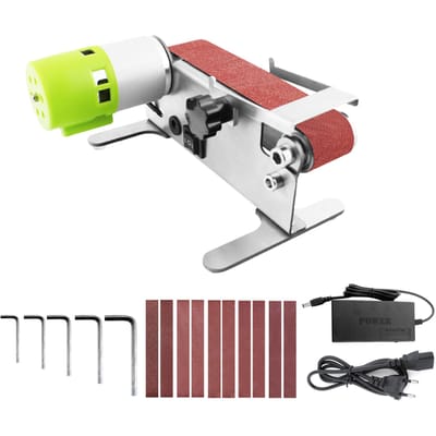 Mini Ponceuse à Bande Horizontale Machine Électrique de Ponçage, Polissage, Meulage Ponceuse Meuleuse EU Plug & With Standard Accessory Kit