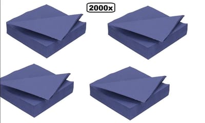 2000x Servet 2 laags 33cm donkerblauw - DiDi Tissue servet - servetten tissue diner eten festival snack carnaval festival evenement biologisch afbreekbaar kerst thema feest
