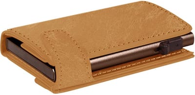 Tony Perotti Furbo leren RFID Pasjeshouder met bankbiljet- en kleingeldvak - Cognac